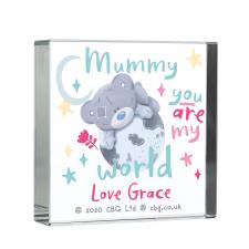 Personalised You Are My World Me to You Large Crystal Block Image Preview